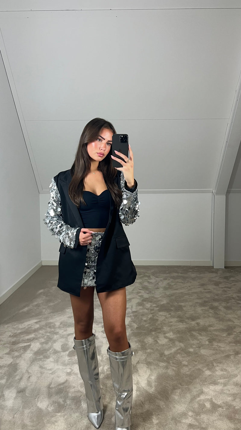 Sequin statement blazer - Silver