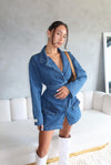 Denim Belt Dress - Blue