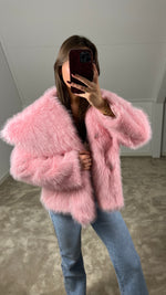 Faux Fur Jacket - Baby Pink