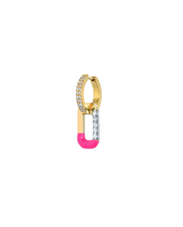 Mini Loulou Dip Oorbel Neon Roze