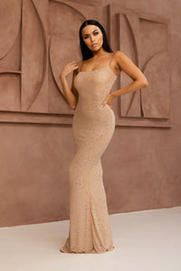 Mia Long Dress - Nude